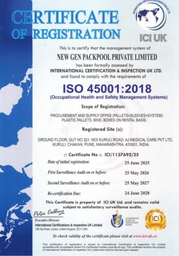ISO 45001 : 2018, New gen packpool